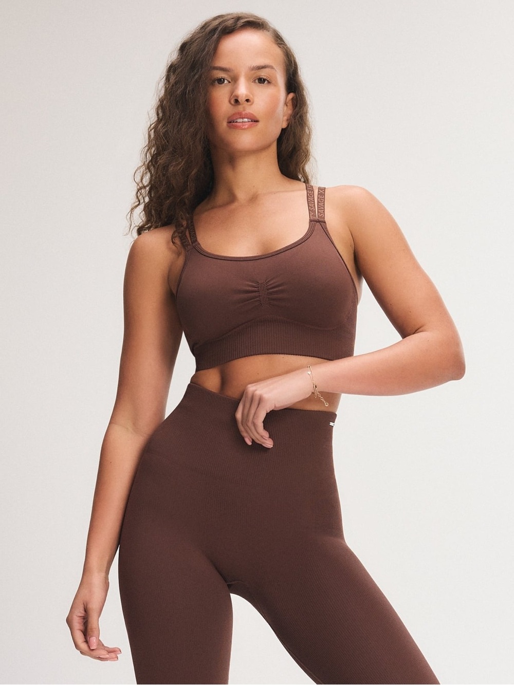 NWT Savage X Fenty Mauve Brown Seamless Padded Bralette